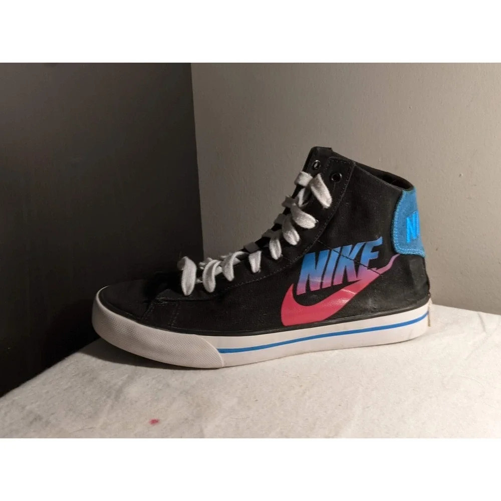 Nike Sweet Classic High Top Sneaker Neon Pink Blue Womens US 8 - Picture 10 of 10